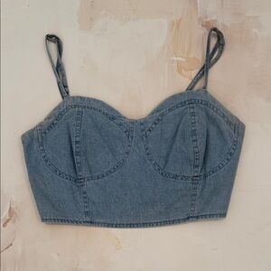 Forever 21 Blue Denim Crop Top